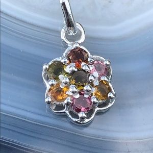 BOUTIQUE MULTI TOURMALINE CLUSTER 925 PENDANT